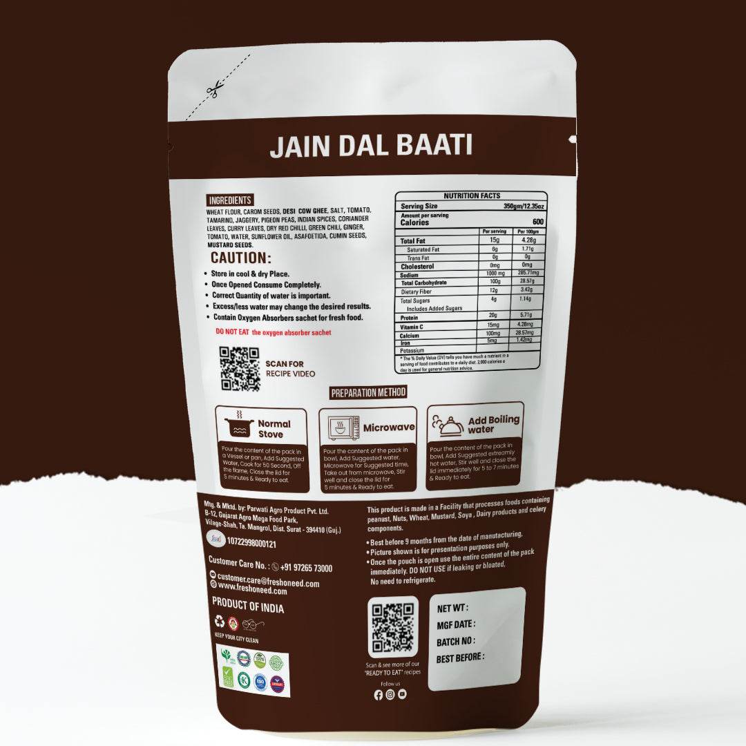Jain Dal Baati (Desi Ghee) - Freshoneed