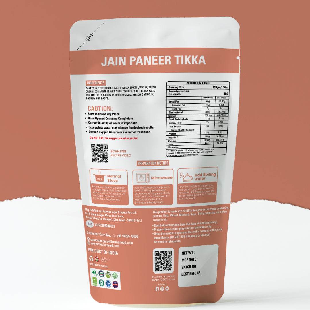 Jain Paneer Tikka - Freshoneed