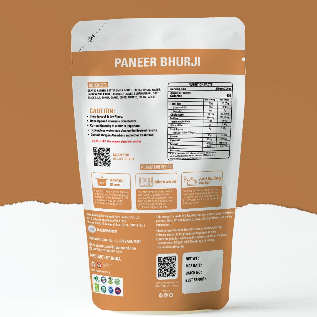 Paneer Bhurji - Freshoneed