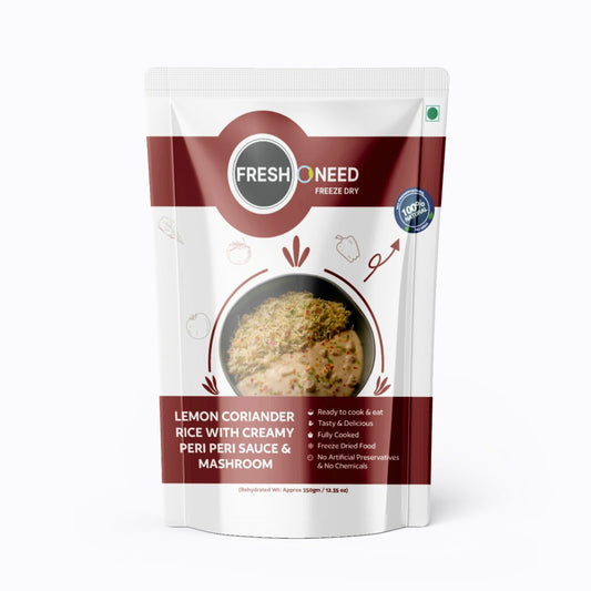 Lemon Coriander Rice ( With Creamy Peri Peri Sauce & Mushroom )